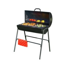 Charcoal Oil Drum - BBQ with Warming Rack